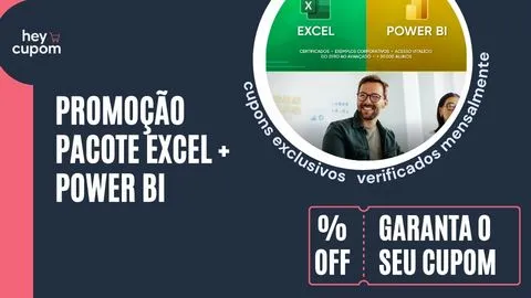 cupom de desconto pacote excel power BI